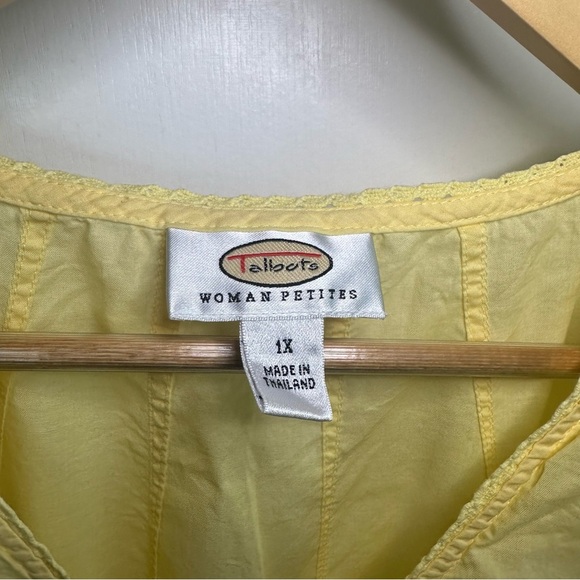 Talbots Y2K Tunic Tank Top. Butter Yellow. Size: 1X. 100% Cotton. - Picture 4 of 7